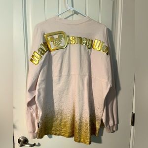 Walt Disney World Pale Pink and Gold Splash Golden Logo Spirit Jersey Large